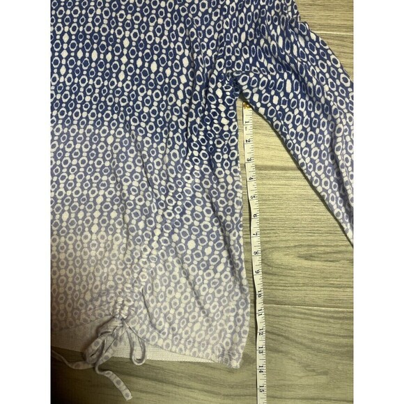 Chico’s Blue And White Gradient Circle Dot Sweater Tunic Size 1 sz 8 Medium A6 - Picture 6 of 8